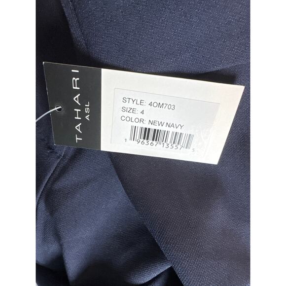 NEW Tahari ASL Wide Leg Pants Slacks Womens 4 Work Office Career Corporate Navy - Picture 5 of 7